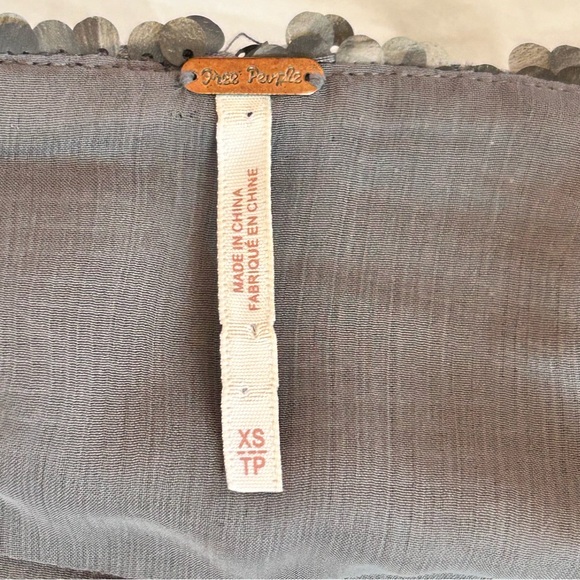 Free People Sequin Drape Open Front Jacket Size XS Gray Party Sparkle - Picture 8 of 10